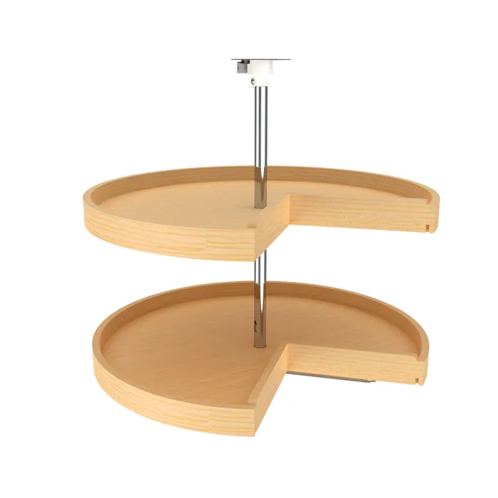 Rev-a-shelf 28″ Lazy Daisy Banded Wood Pie Cut 2 Tray Lazy Susan