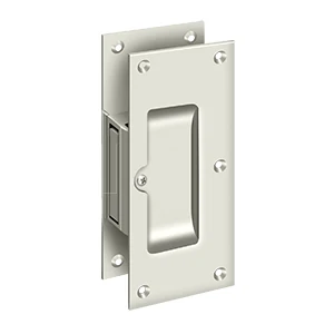 Deltana Decorative Pocket Lock Solid Brass 6″ Passage Door, Polished Nickel, 6″