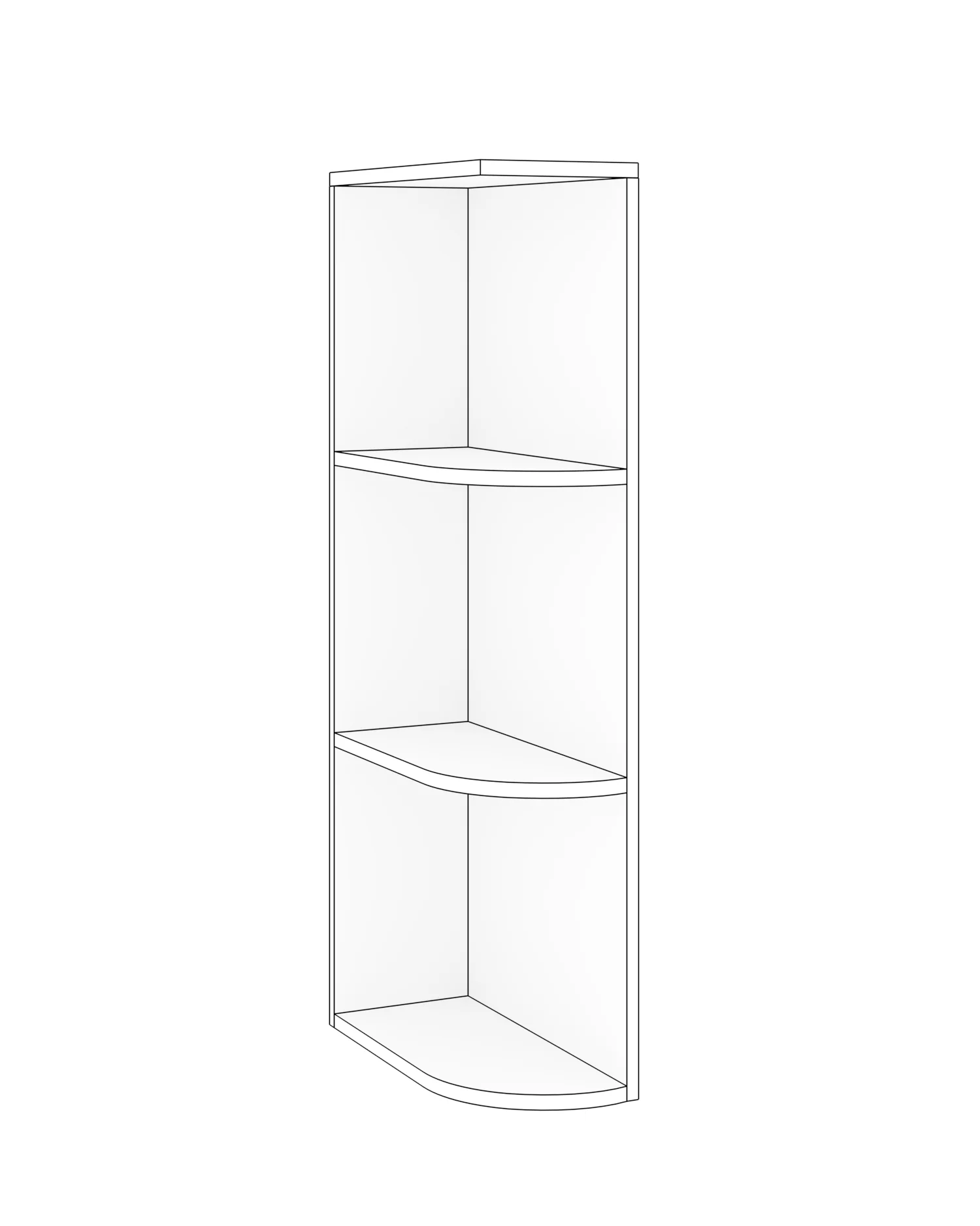 Wall End Shelf Left open 6 W X 30 H X 12 D – Nostalgic by TA Cabinetry