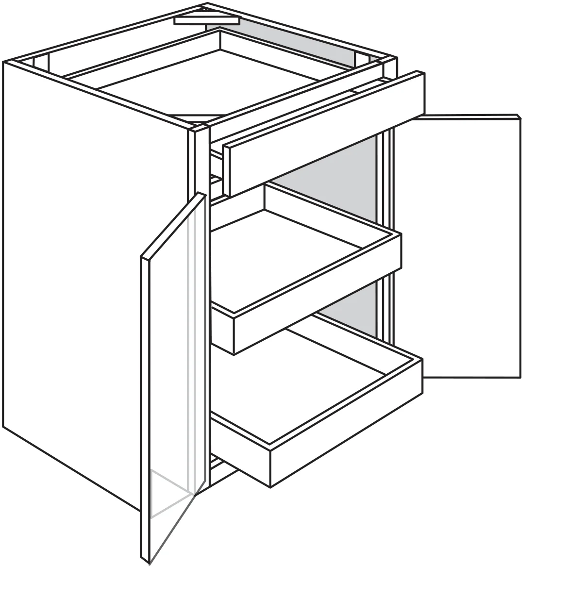 Base w/ soft-close rollout 24 W X 34-1/2 H X 24 D – Upton Slab by JSI