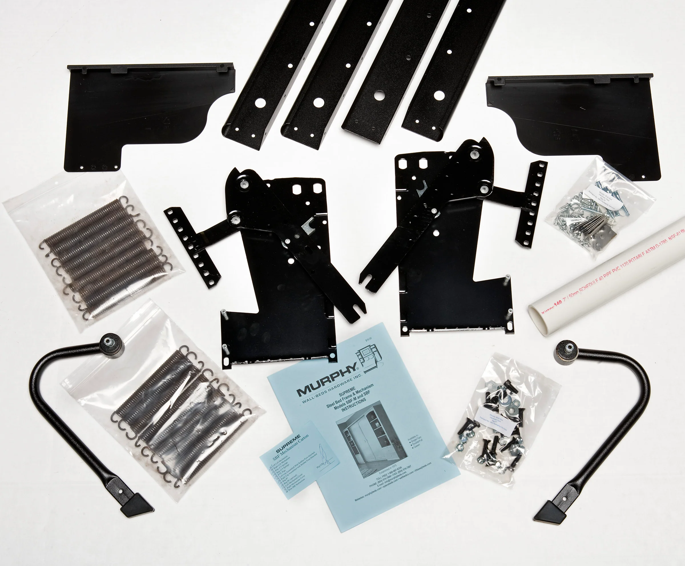 Murphy Beds Vertical Supreme Steel Hardware System, Single