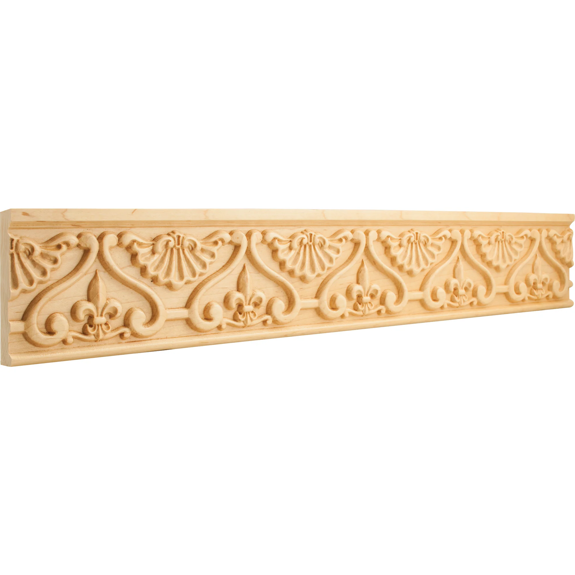 Hardware Resources Fleur-de-lis Hand Carved Moulding Alder 96" Length