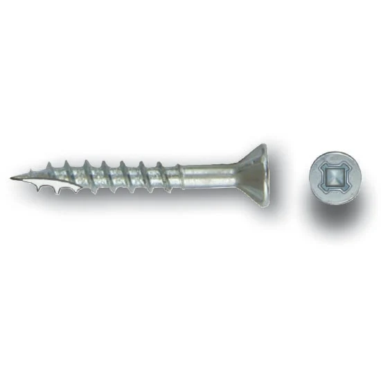 #8 Screw Flat Head With Nibs Combo Drive Coarse Thread Type 17 Point 1" Zinc, Multiples of 100