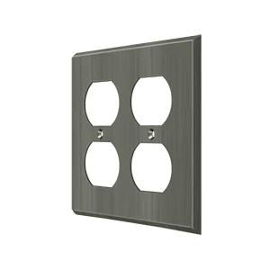 Deltana Switch Plate Outlet Antique Nickel Quadruple Style