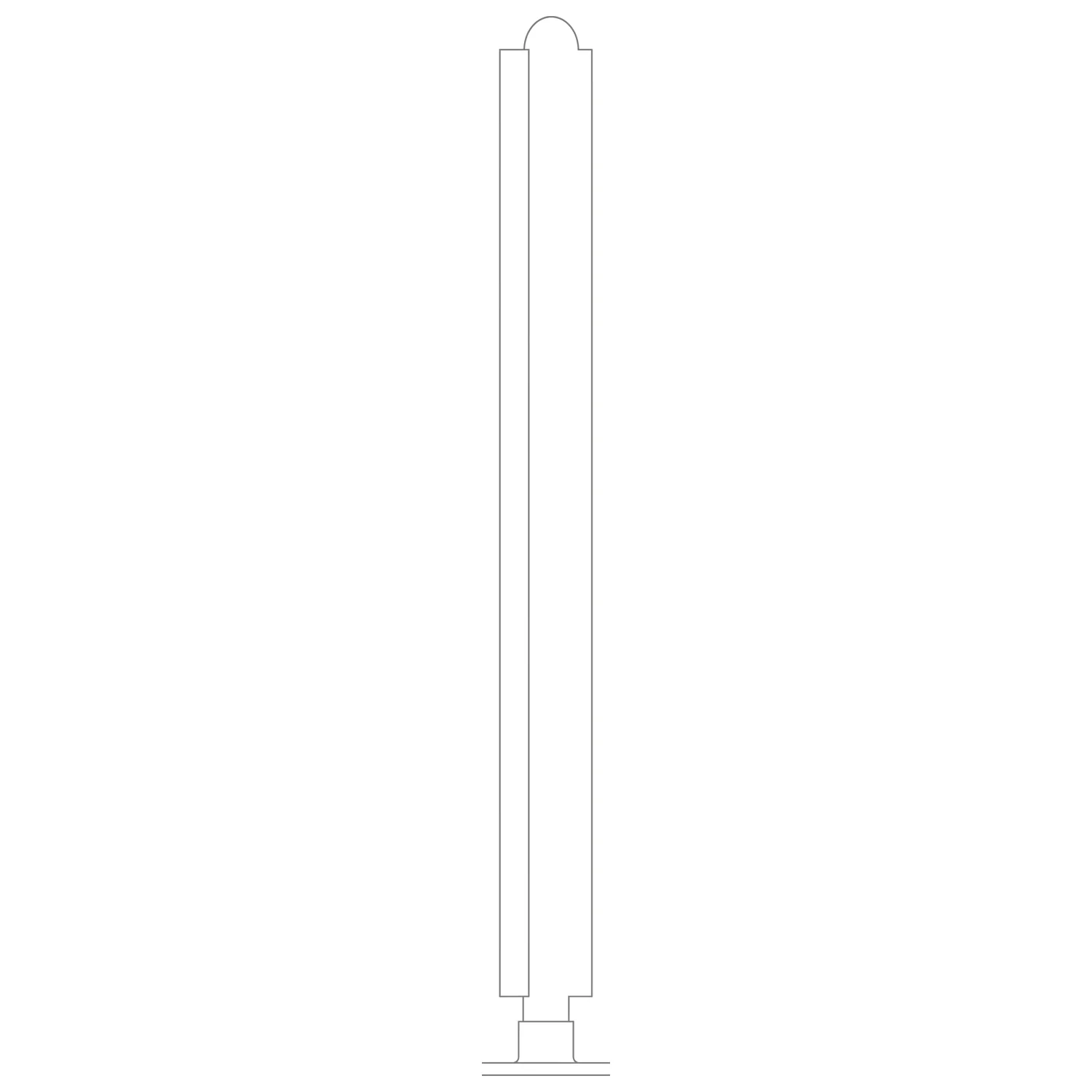 3/8″ Dome Center Post for 2″ Tubing Polished Brass