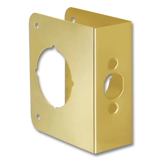 First Watch Door Reinforcer Solid Brass Polished Brass 4″ x 4-1/2″ Dimentions 1-3/4″ Door Thickness