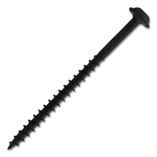 #8 Screw Round Washer Head Square Drive Coarse Thread Type 17 Point 2-1/2" Black, Multiples of 100