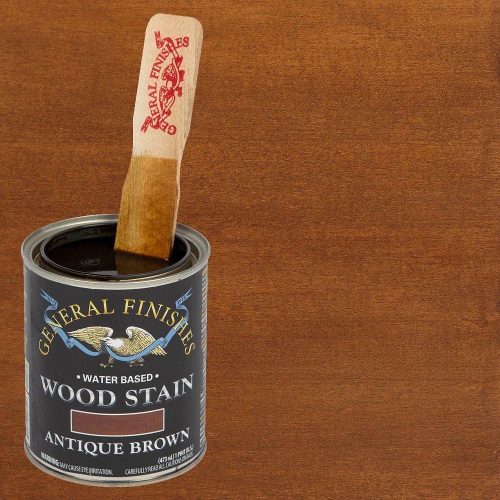 General Finishes Water Based Wood Stains, Antique Brown, Quart