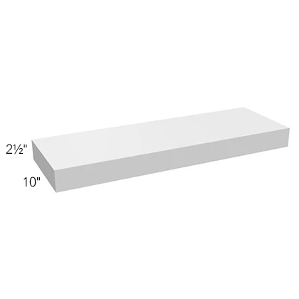 WHITE M Floating Shelf w/ LED 48 W X 10 D X 2-1/2 Th – Illume Tuscany by Fabuwood