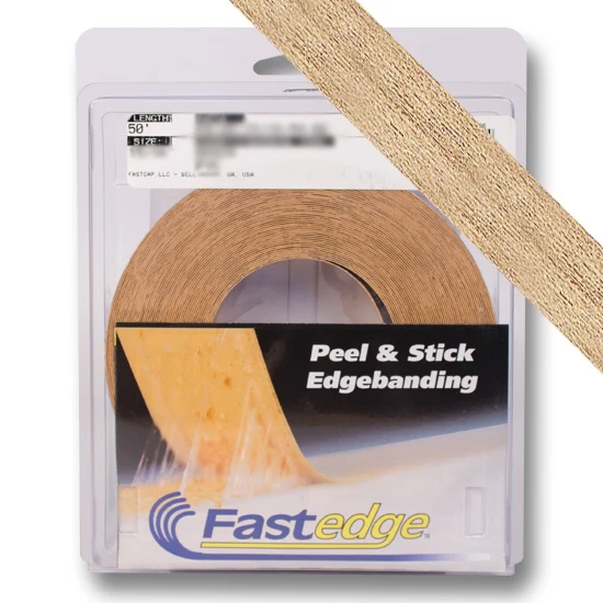 Fastedge Unfinished Wood 5/8" PSA Roll, 250 foot, Natural Birch