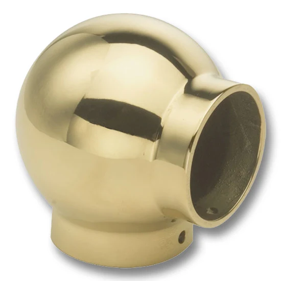 Ball Elbow for 2″ Tubing Polished Brass