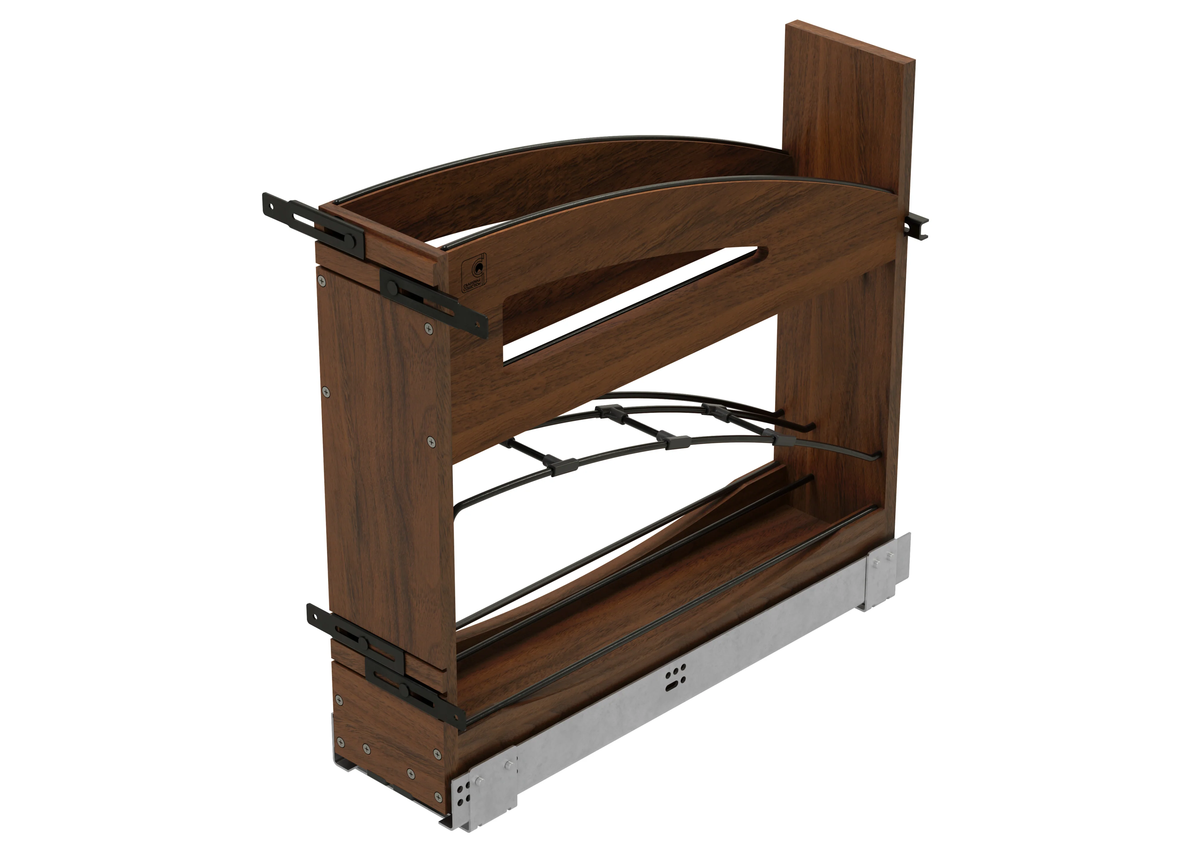 Craftsman Collection Solid Maple Base Cabinet Pullout With Tray Divider/Foil Wrap Holder, 5″