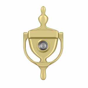 Deltana Door Knocker-Viewer, Polished Brass, 3-3/4"