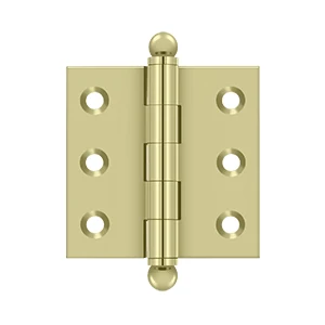 Deltana 2″ x 2″ Hinge With Ball Tips, Polished Brass Unlacquered