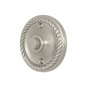 Deltana Bell Button Round 2-1/3″ Diameter Satin Nickel Rope Style