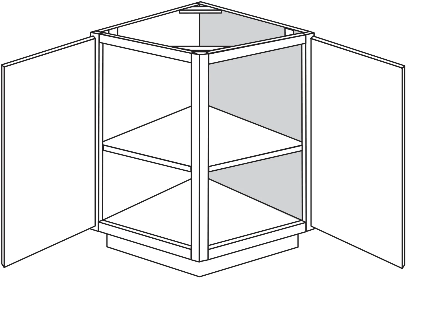 Angle Base Cabinet 24 W X 34-1/2 H X 24 D – Nostalgic by TA Cabinetry