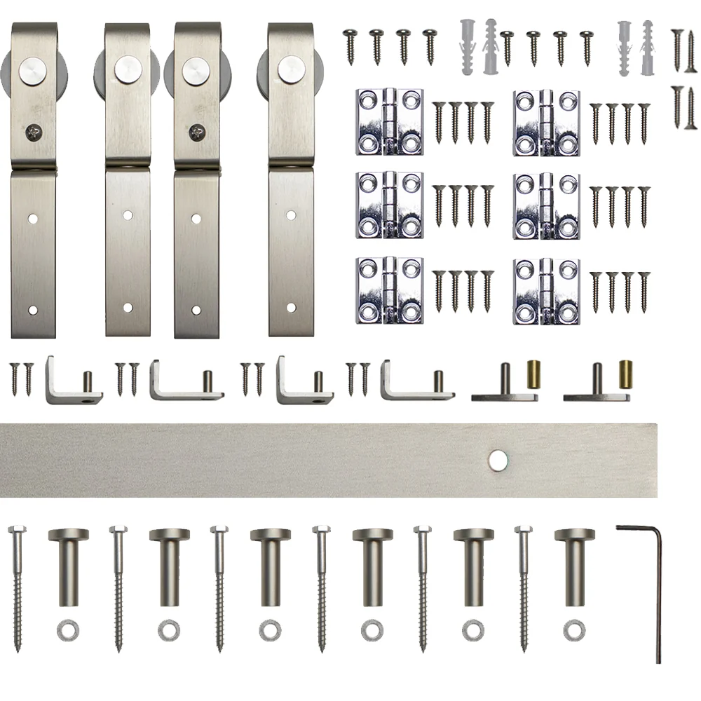 Bifold Mini Barn Door Hardware Kit Front Mount Rail, 48″