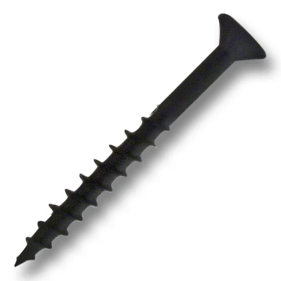 #8 Screw Flat Head With Nibs Combo Drive Coarse Thread Type 17 Point 1-5/8" Black, Multiples of 100