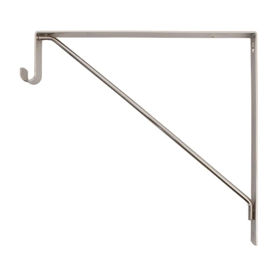Shelf Rod Support For Oval Tube, Polished Chrome