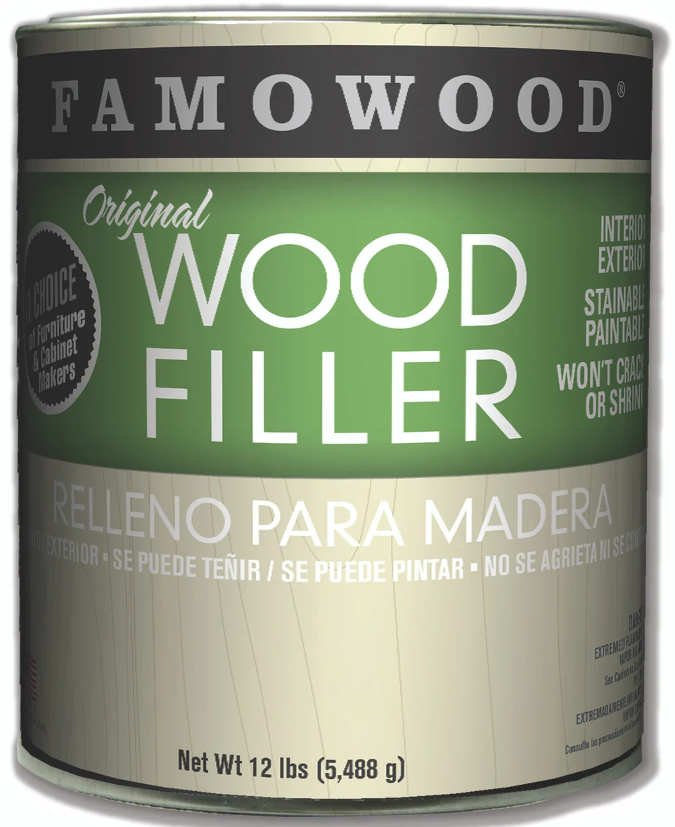 FamoWood Putty Solvent-Based, Mahogony, Pint