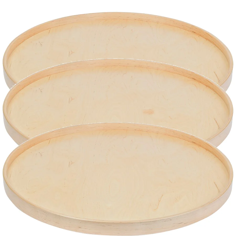 3 Tier 19 Inch Full Round Shelves With Bearings Solid Wood, Maple, Steam-Bent Rim
