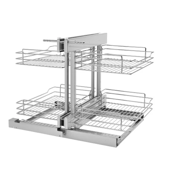 Rev-a-shelf Two-Tier Soft-Close Wire Bottom Blind Corner Optimizer 15" Width