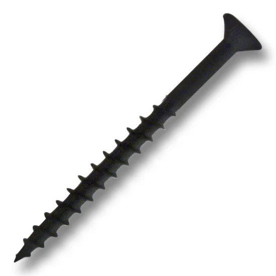#8 Screw Flat Head With Nibs Combo Drive Coarse Thread Type 17 Point 2" Black, Multiples of 100