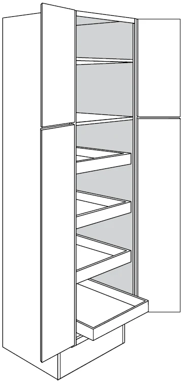 ADA Pantry Cabinet w/ soft-close rollout tray 24 W X 84 H X 24 D – Dover by JSI