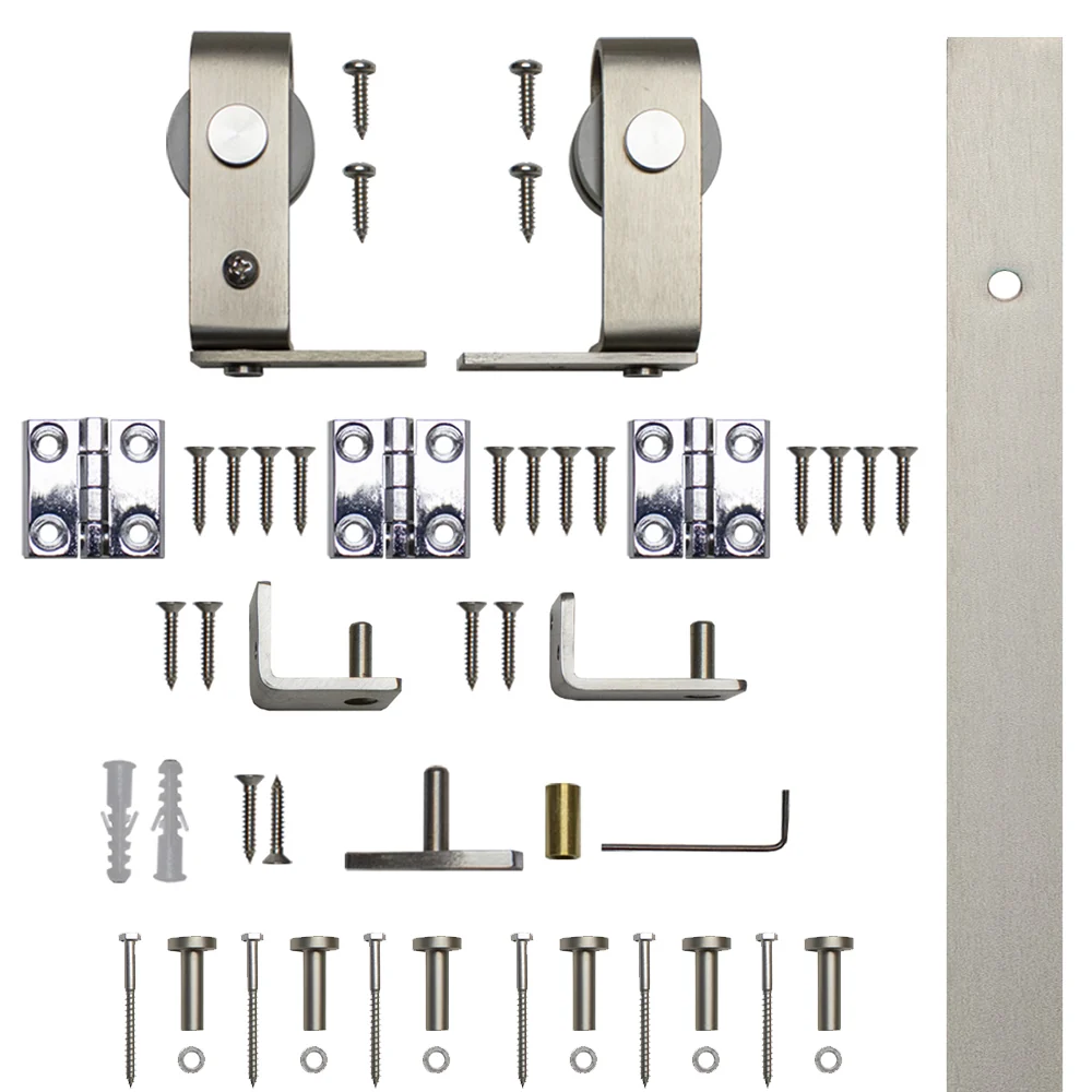 Bifold Mini Barn Door Hardware Kit Top Mount Rail, 72″