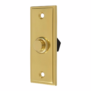 Deltana Bell Button Rectangular Dimensions 3-1/3″ x 1-1/3″ Polished Brass Contemporary Style