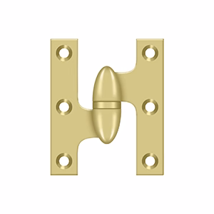 Deltana 2″ Length, 2-1/2″ Height Olive Knuckle Hinge, Polished Brass, Left