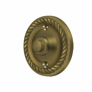 Deltana Bell Button Round 2-1/3″ Diameter Antique Brass Rope Style