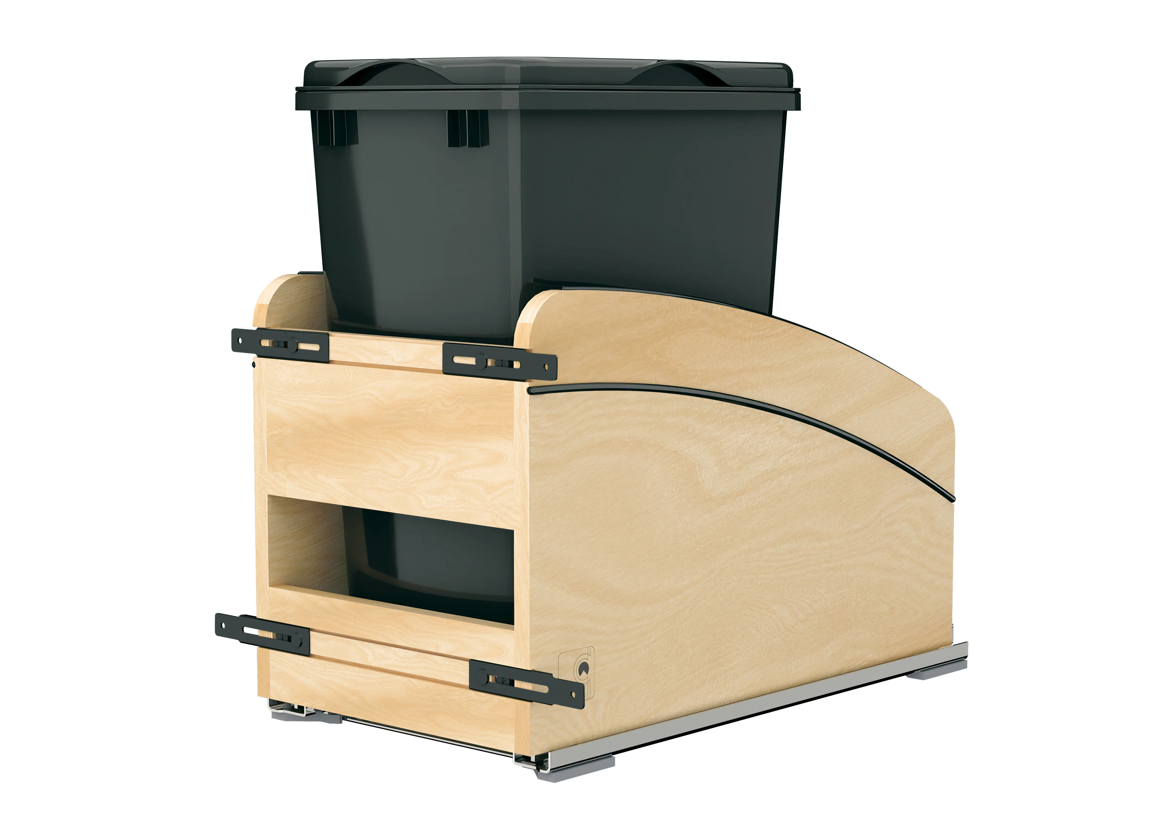 Craftsman Collection Bottom Mount Pullout Waste Container w/ Black Accents