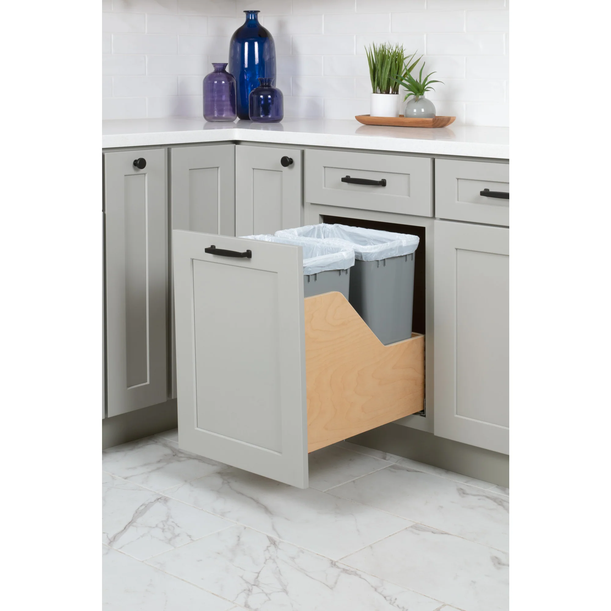 Hardware Resources Door Mount Pullout Waste Container System
