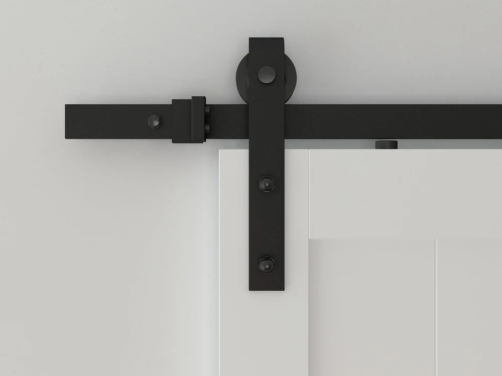 Designer Collection Hook Strap Rolling Door Hardware Door Kit, No, 96″