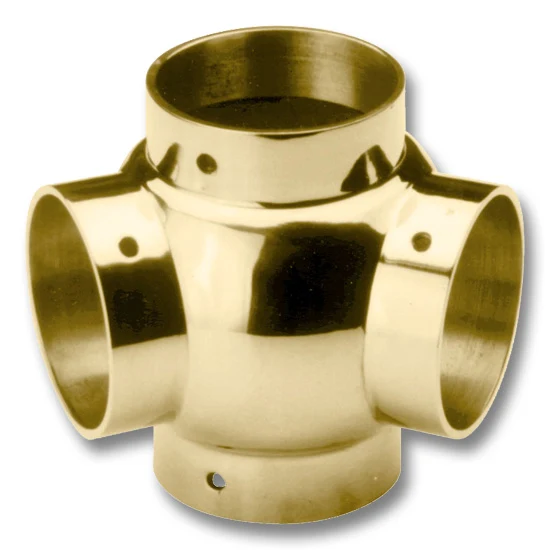 135 Degree Ball Tee Polished Brass for 2″ Tubing