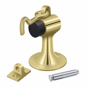 Deltana Cement Floor Mount Bumper With Holder, Polished Brass