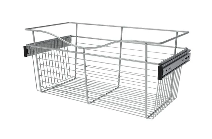 Rev-a-shelf Pull-Out Closet Baskets 24″ Wide Chrome Wire 12″ Depth 11″ Height