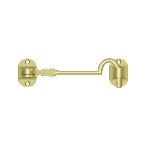 Deltana Cabin Hooks British Style, Polished Brass, 4″