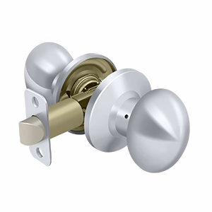 Deltana Egg Knob, Backset 2-3/8″ 2-3/4″ Non-Handed, Chrome, Passage