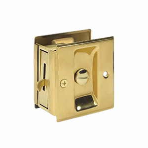 Deltana Pocket Locks 2-1/2″ x 2-3/4″ Privacy Door, Polished Brass