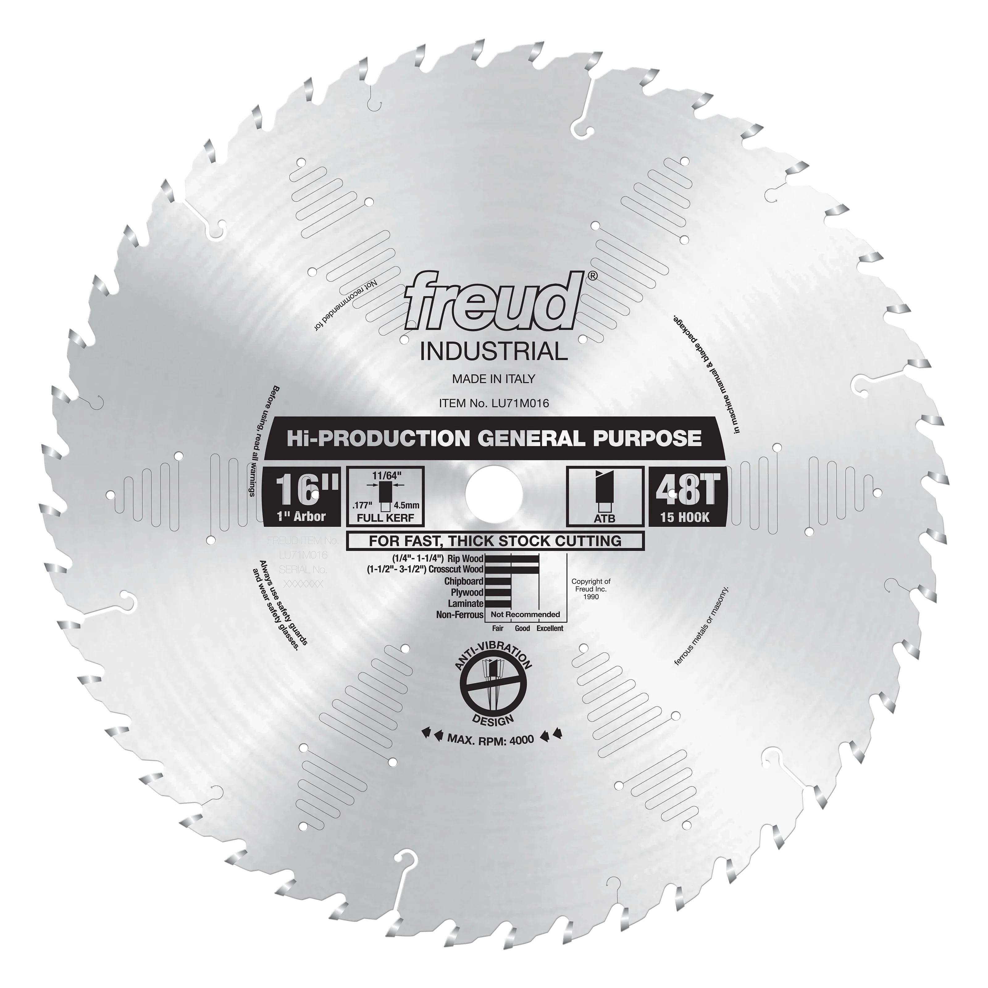 Freud Hi-Production General Purpose Blade 16″ Diameter Silver