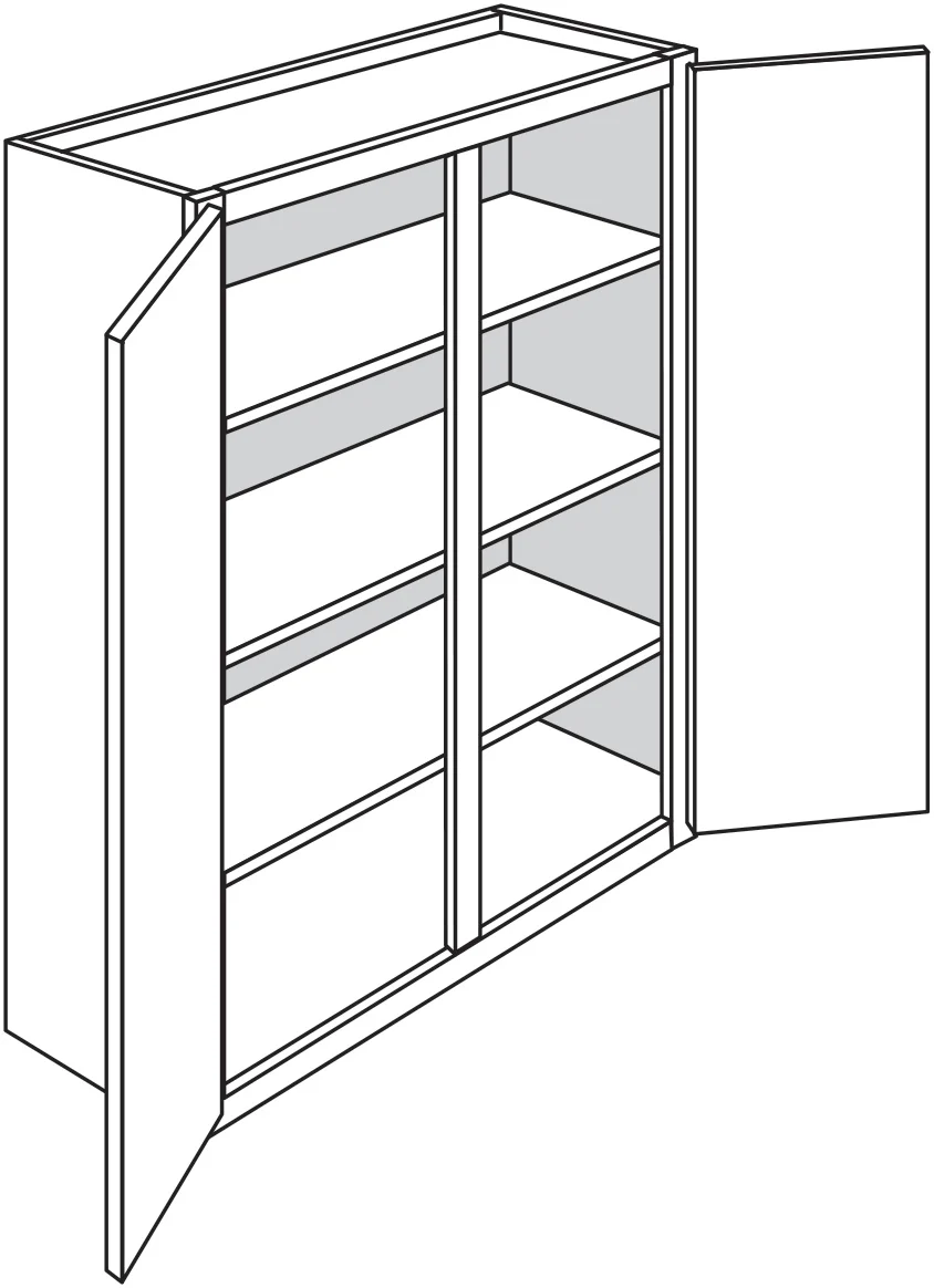 Wall Cabinet 24 W X 42 H X 12 D – Contemporary Oak by TA Cabinetry