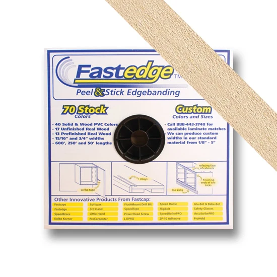 Fastedge Pre Finished Wood PSA Roll, 250 foot, 15/16″