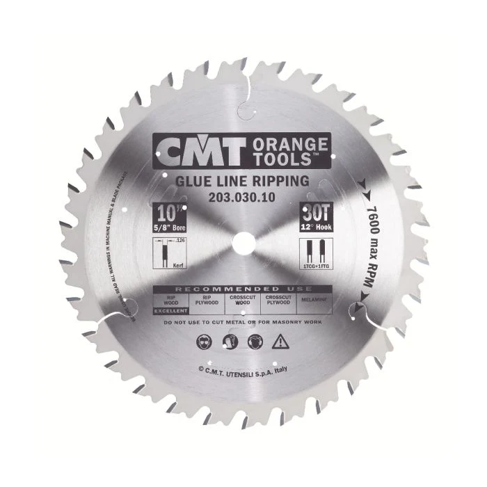 Industrial Glue Line Ripping Saw Blade, 10-Inch x 30 Teeth