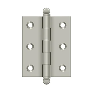 Deltana 2-1/2″ x 2″ Hinge With Ball Tips, Satin Nickel