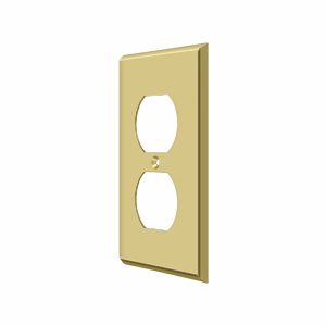 Deltana Switch Plate Outlet Polished Brass Double Style