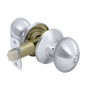 Deltana Egg Knob, Backset 2-3/8″ 2-3/4″ Non-Handed, Chrome, Entry