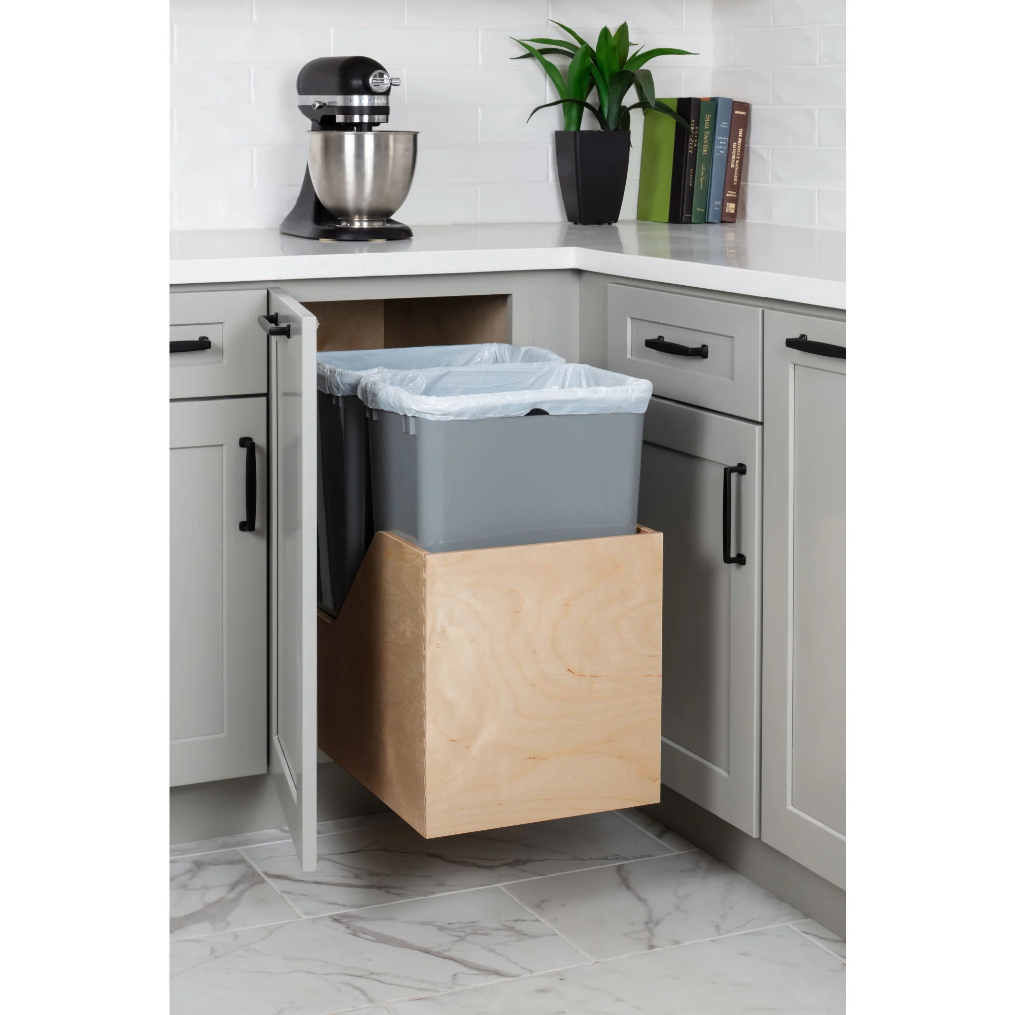 Hardware Resources Bottom Mount Pullout Waste Container System