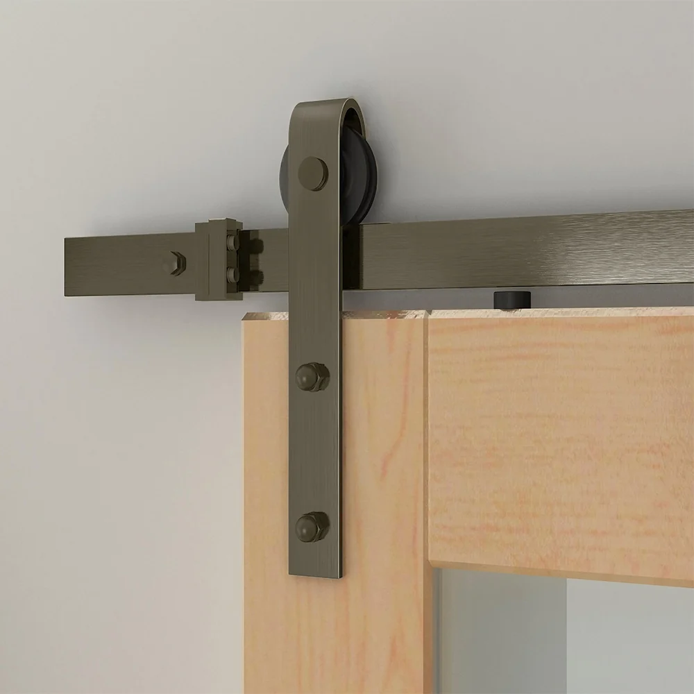 Designer Collection Hook Strap Rolling Door Hardware Door Kit, No, 96″